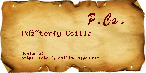 Péterfy Csilla névjegykártya